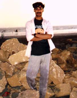 This is my picture on the beach....... This is beach is called the Hawks Bay . In Karachi....... a coastal area......